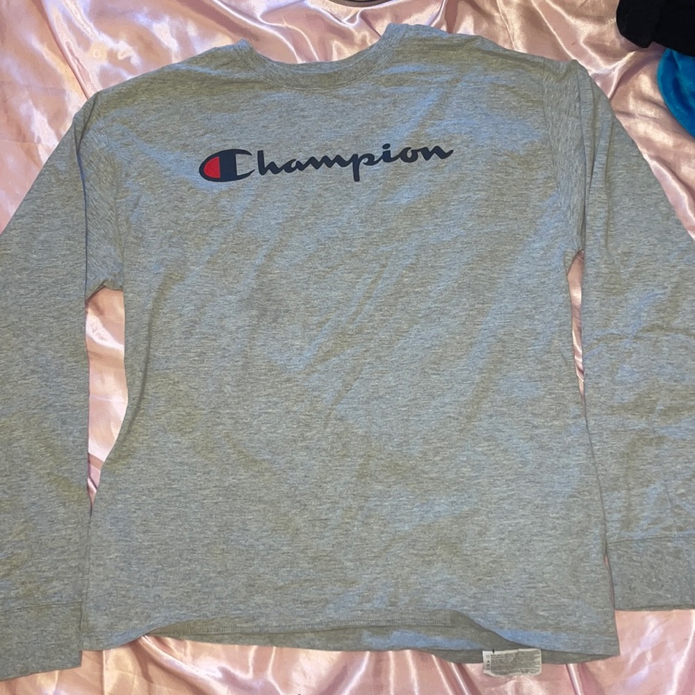Oversized Gray Champion Long Sleeve Size L